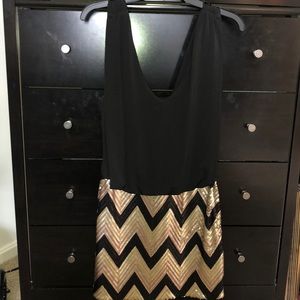 Chevron sequin mini dress